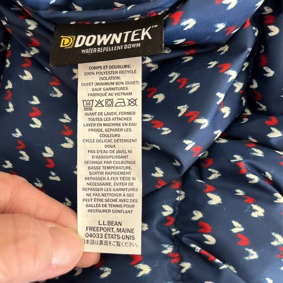 LL Bean Woman's Red Downtek Downfilled Puffy Winter Packable Jacket Sz MXL - Picture 10 of 13